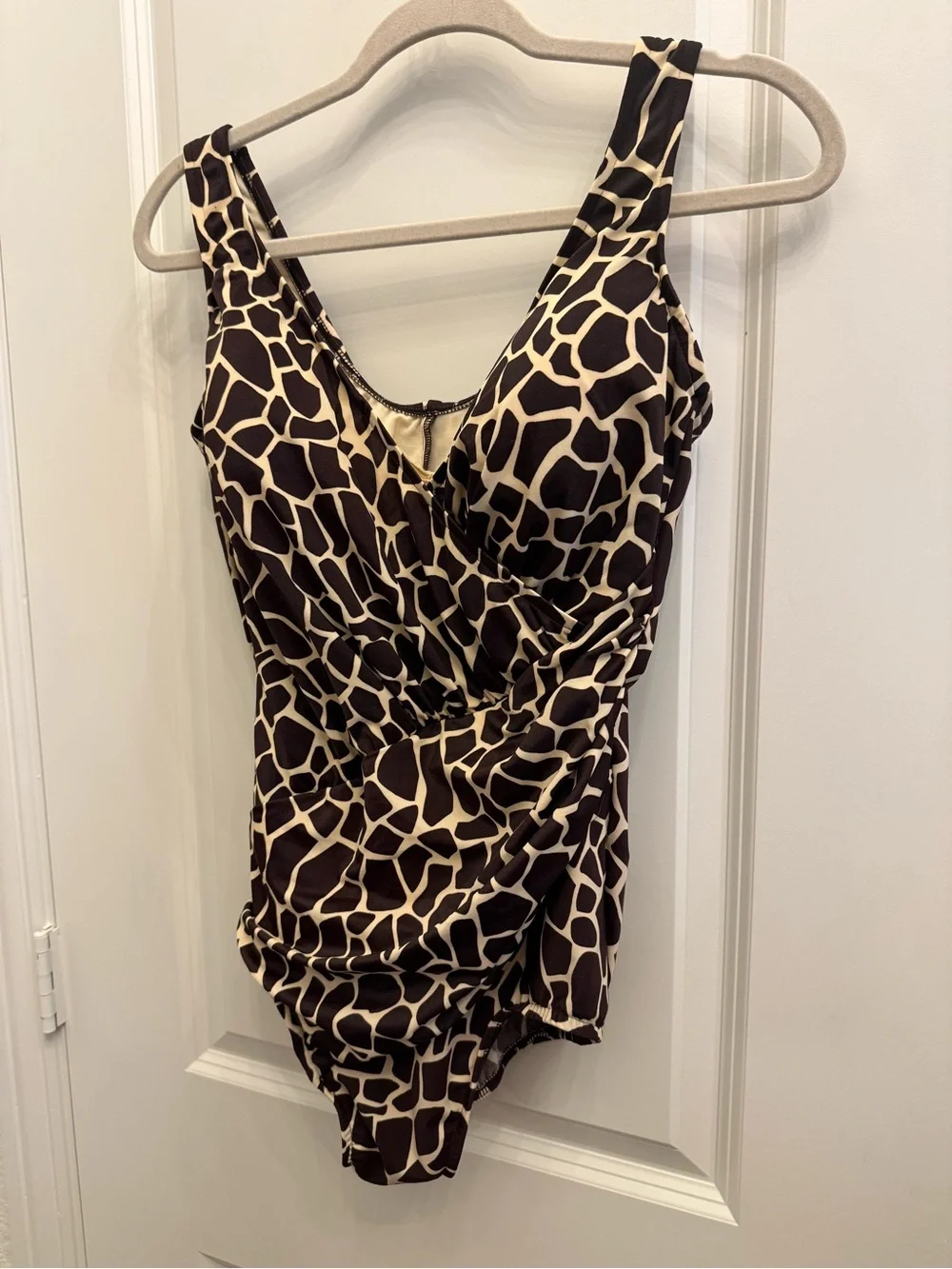 Miraclesuit Oceanus One Piece Swimsuit In Giraffe Brown 18W New